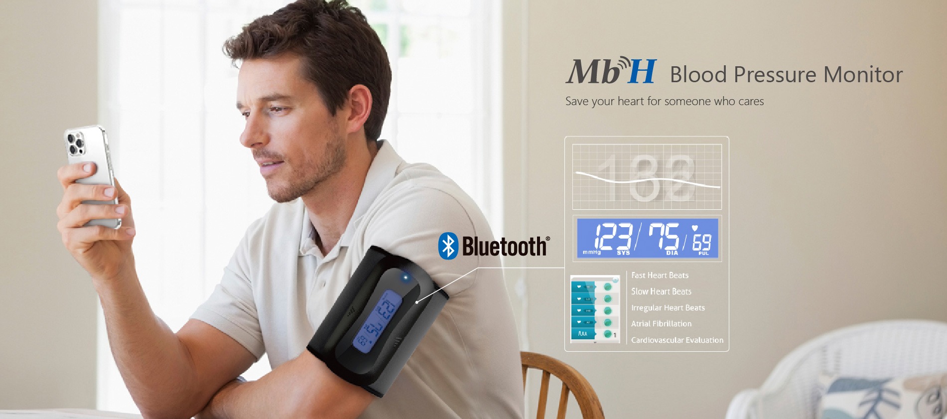 MBH Blood Pressure Monitor Save your heart for someone who cares